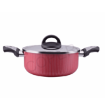 Αντικολλιτική κασαρόλα με γυάλινο πώμα